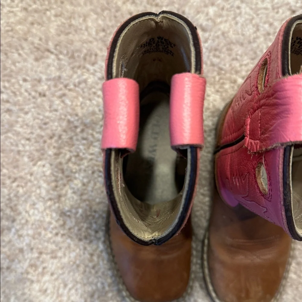 Old West Pink Toddler Girls Square Toe Cowboy Western Boots - Picture 9 of 9